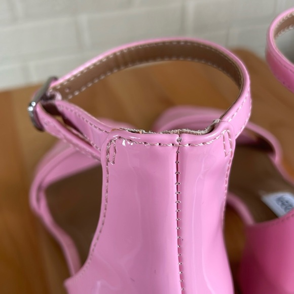 Steve Madden Irenee Pink Ankle Strap Block Heels Size 5.5 - Picture 10 of 17